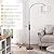 Arc Floor Lamp with Remote, Modern Standing Lamp for Living Room with Stepless Dimmable Bulb, Drum Shade, Foot Switch, Tall Floor Lamp for Farmhouse Bedroom Night Stand (Brown)