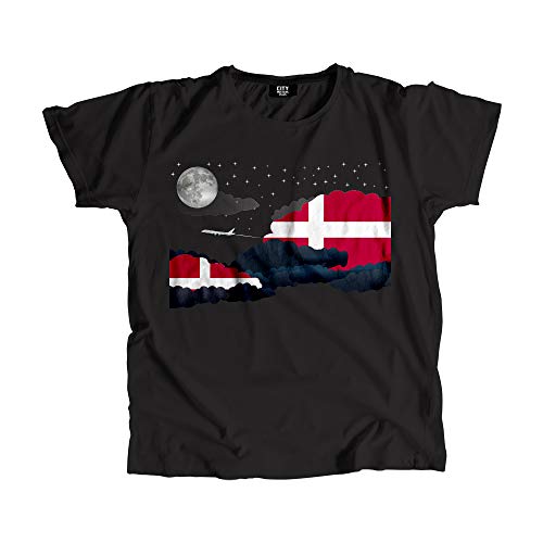 T-shirt Denmark Night Clouds unisexe en coton doux pour homme et femme