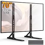 Perlegear Universal TV Stand for 22-70 inch TVs, Table Top TV Legs with 3 Height Options, Replacement TV Stands Base, Modern TV Stand, Holds up to 50kg, Max VESA 800x600mm