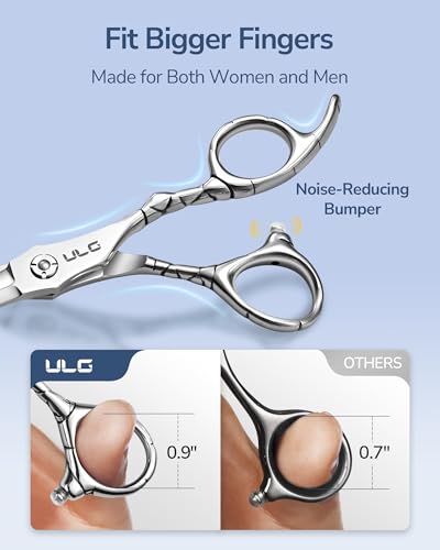 Image of ULG Professional Hair Cutting Scissors 6.5 inch Japanese Stainless Steel Hand-Honed Barber Scissors for Home & Salon Use, Ergonomic Textured Handle for Men & Women