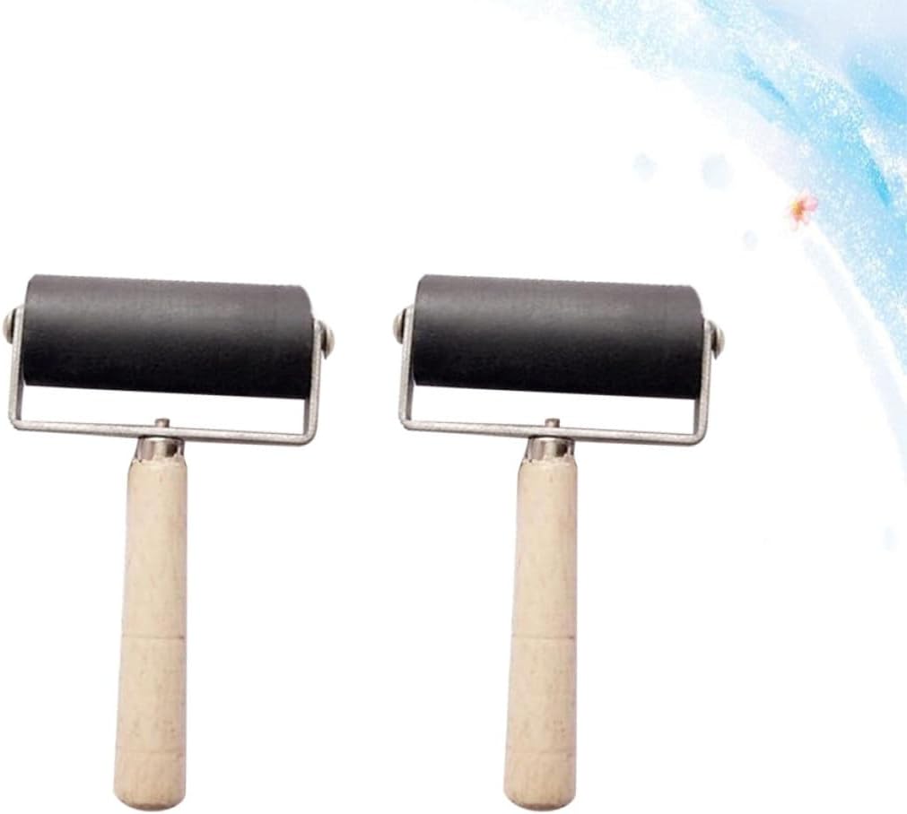 2 Pack 6cm Rubber Brayers for Printmaking and Stamping