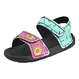 Pointodoor Doughnut and Pencil Print Boys Girls Sandals Fashion Outdoor Summer Sport Athletic Sandals Easy Snap Adjustable,US 1