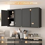 Metal Cabinet,Garage Cabinets Wall Mounted,Wall Storage Cabinet with Doors,Home Office,Utility Room,Black - Image 4