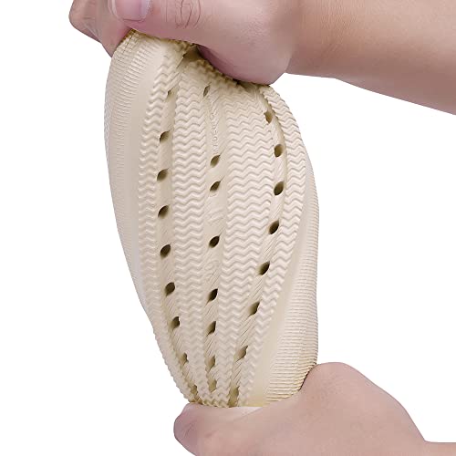 Youecci Cloud Slides For Kids丨Shower Slippers Bathroom Pool Sandals丨Boys Girls Comfy Thick Sole Slippers丨Summer Non-Slip Beach Shoes Beige 13 Little Kid #TOP5