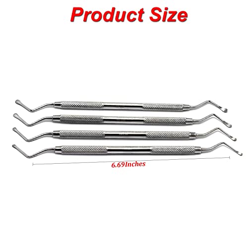 Medspo Professional Dental Elevators | Composite Restorative Implants | Luxating Filling | Surgical Root Extraction Spreading | Osteotome Periotome Instruments (Lucas Set Of 4) #TOP2