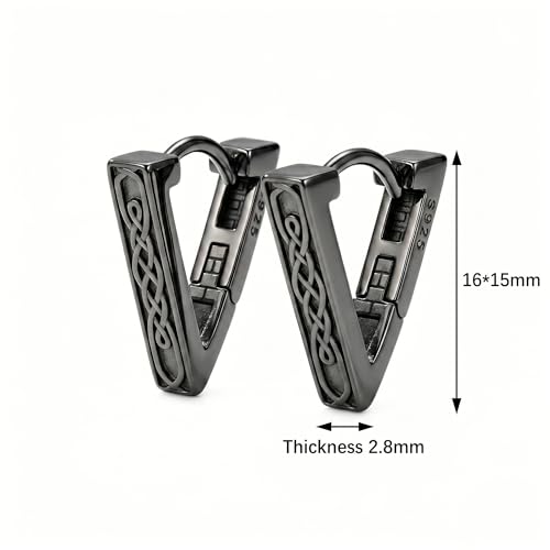 Pendientes de aro de nudo celta en plata de ley 925 unisex con diseño resistente estilo punk 6