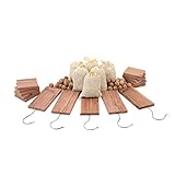 Moth Cedar Wood Combo Pack - Cedar Hang ups, blocks, balls and pouches Light Fresh Scent (61 Piece)