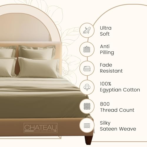 Bed Sheets King Size Sheets Set, 800 Thread Count King Size Bedding Sheets & Pillowcases, Soft & Comfy Thick Cotton 15" Deep Pocket Breathable Bed Sheet, No Pill & Shrink, Machine Washable- Linen