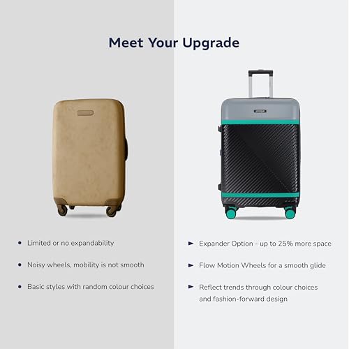Image of Provogue Linea Hard-Sided PC 55 Cm Suitcase /Cabin Trolley Bag Small| Expandable Space with 8 Wheels Trolley Bags for Travel | Lightweight with TSA Lock | 3 Year Warranty (Galaxy Black)