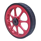 Caswynlife Roue de vélo pliable M6 en alliage avec roulement en acier Rouge 82 mm