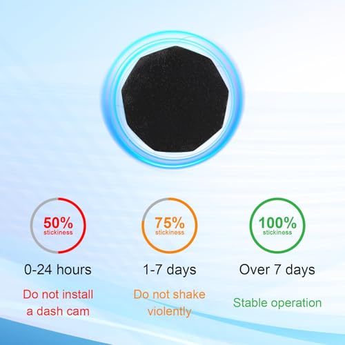 Image of 6Pcs Dashcam Magnetic Mounting Kit with Adhesive Sheets, Sticky Mounting Pads for Dash Cam, Driving Recorder and Vehicle Accessories