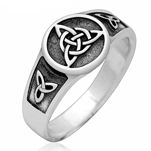Bague Odin en argent massif brossé avec gravure Valknut fait main pour homme style viking