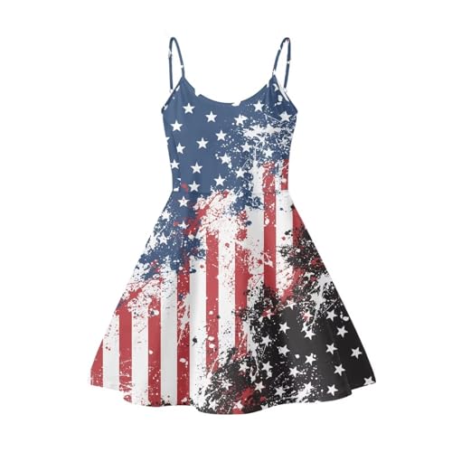 Image of Cozeyat Women Girls Summer Sleeveless Dress Casual Swing Beach Cover Up Knee Length Dresses,Large Size XS-4XL