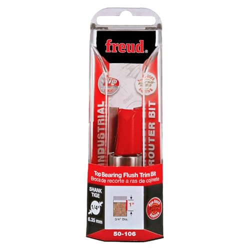 Image of Freud 50-106: 3 /4 inch (Dia.) Top Bearing Flush Trim Bit with 1 /4 inch Shank