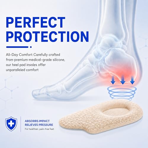 Image of 2 Pairs Heel Cushion Inserts for Women & Men,Heel Cups for Heel Pain Relief,Soft Gel Heel Pads for Shoes, Shock Absorbing Heel Support,Pressure Reduction