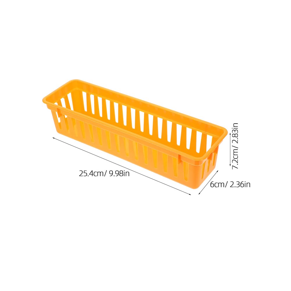 Tofficu 12pcs Colorful Pencil Holder for Kids Desk Plastic Pen Baskets Tray for Classroom Storage Small Stackable Stationery Caddy for Teachers and Students - Image 2
