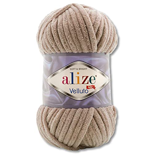 Wohnkult 100 g Alize Velluto Wolle in 30 Auswahl (530 | Beige)