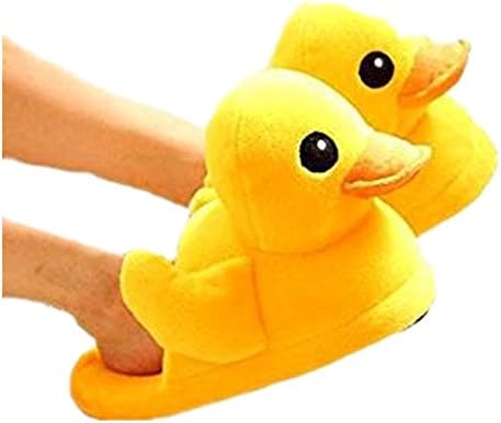 Neilshop Cute Rubber Duck Winter Warm Slippers Plush Slippers 8-11'