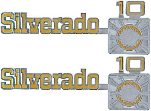 ORE OER Front Fender Silverado 10In Emblem Set 1975-1980 Chevy Pickup Trucks, 357266-2, chrome