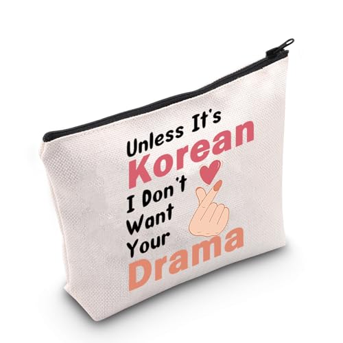 MNIGIU Finger Heart Makeup Bag Korean Lover Gift Korean Obsessed Gift Korean Tv Fans Gift Korean Drama Addicts Bag
