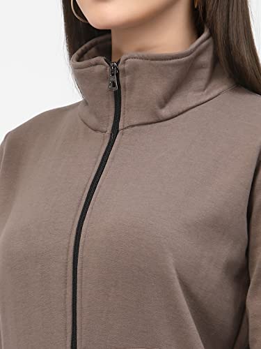 Image of UZARUS Women's Cotton Fleece Stylish Sweatshirt Jacket