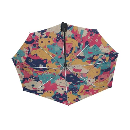 Parapluie pliant coupe-vent Kitty Fun idéal pour voyager