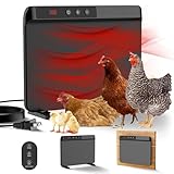 HOPOCO Smart Chicken Coop Heater with Efficient Thermostat, Compatible with Timers & Temp Controllers, 200W Safe Inside Radiant Flat Panel Warmer, Remote-Adjustable for Pets & Animals in Winter
