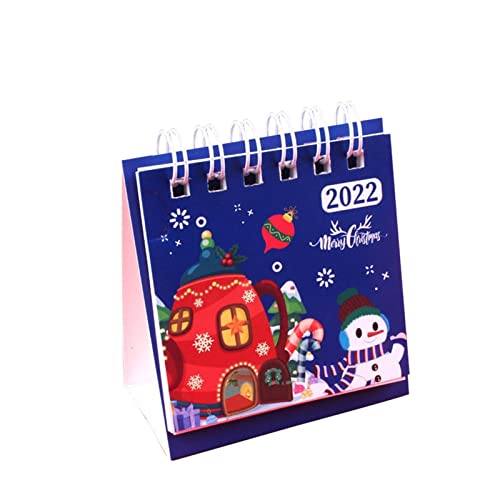 HUMINGG Calendario Calendario DE Mini DE ESCENDIENTES DE Navidad 2022 Lindo Libro de Calendario de Escritorio Grande Dibujos Animados Decoración de la Oficina de la Oficina Cover