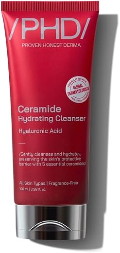 /PHD/ Ceramide Hydrating Cleanser with Hyaluronic Acid 100ml | Non-Drying Gel Face Wash for All Oily Skin, Dry Skin & Sens...