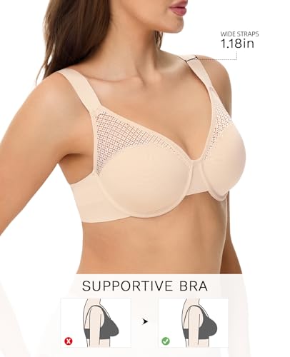 Minimizer Bras for Women Full Coverage Plus Size T-Shirt Bra with Underwire Support for Heavy Breast3