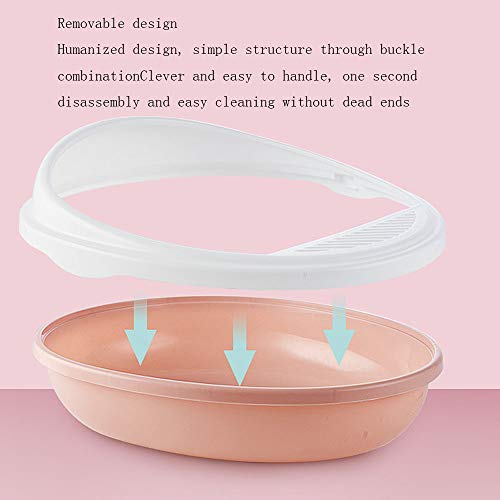 Caixa de vaso sanitário semi-fechada para gatos, redonda, antiampulheta, caixa de areia destacável a