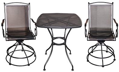 Woodard Cm Rxtv-08Bct Uptown 3-Pc. Balcony Set, Black Steel Bistro Set