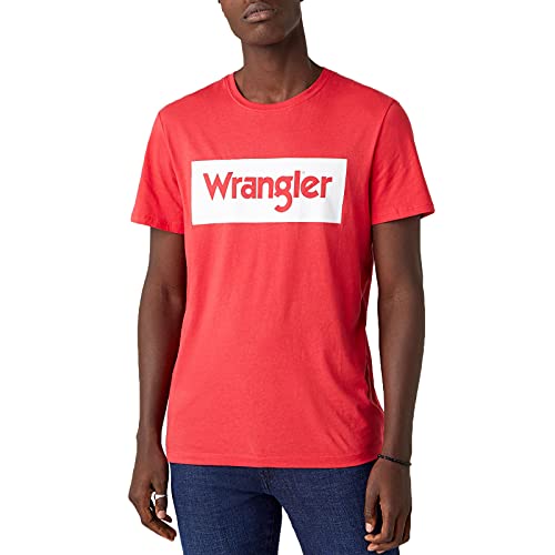 Preisvergleich Produktbild Wrangler Mens Logo Tee T-Shirt, ROCOCCO RED, XL