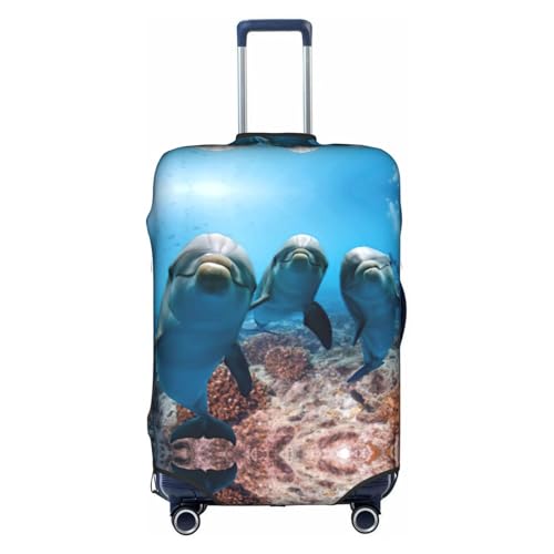 Housse de valise dauphin blanc pliable L pour protection bagage voyage
