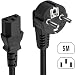 FSKE Tomacorriente de 5M EUR a Cable de alimentación CEE 7/7 SCHUKO-IEC...