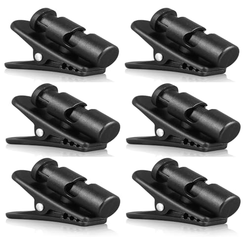 Clips Pour Câble d'écouteurs,6 Pièces Noir Clips Fils Pour Casque 360 Degrés Rotation Clips Câble,Pince Pour Cordon D'écouteur,Accessoires Pour Casque,Adaptés Pour la Randonnée,la Course