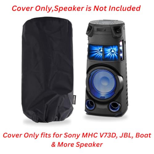 Image of Dust Cover for Speakers, Dust & Water Proof Dimensions 36-inch Height & 16-inch Diameter Suitable for (MHC-V73D, MHC43D, MX Series, PartyBox 710)(SC Round BLACK-101) - Black