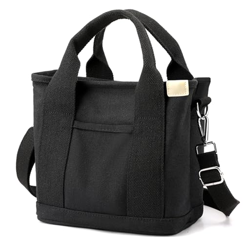 Image of Canvas Tote Bag for Women,Small Totes Bags with Zipper Crossbody Purse with Pockets Large Shoulder Handbag,2 Sizes