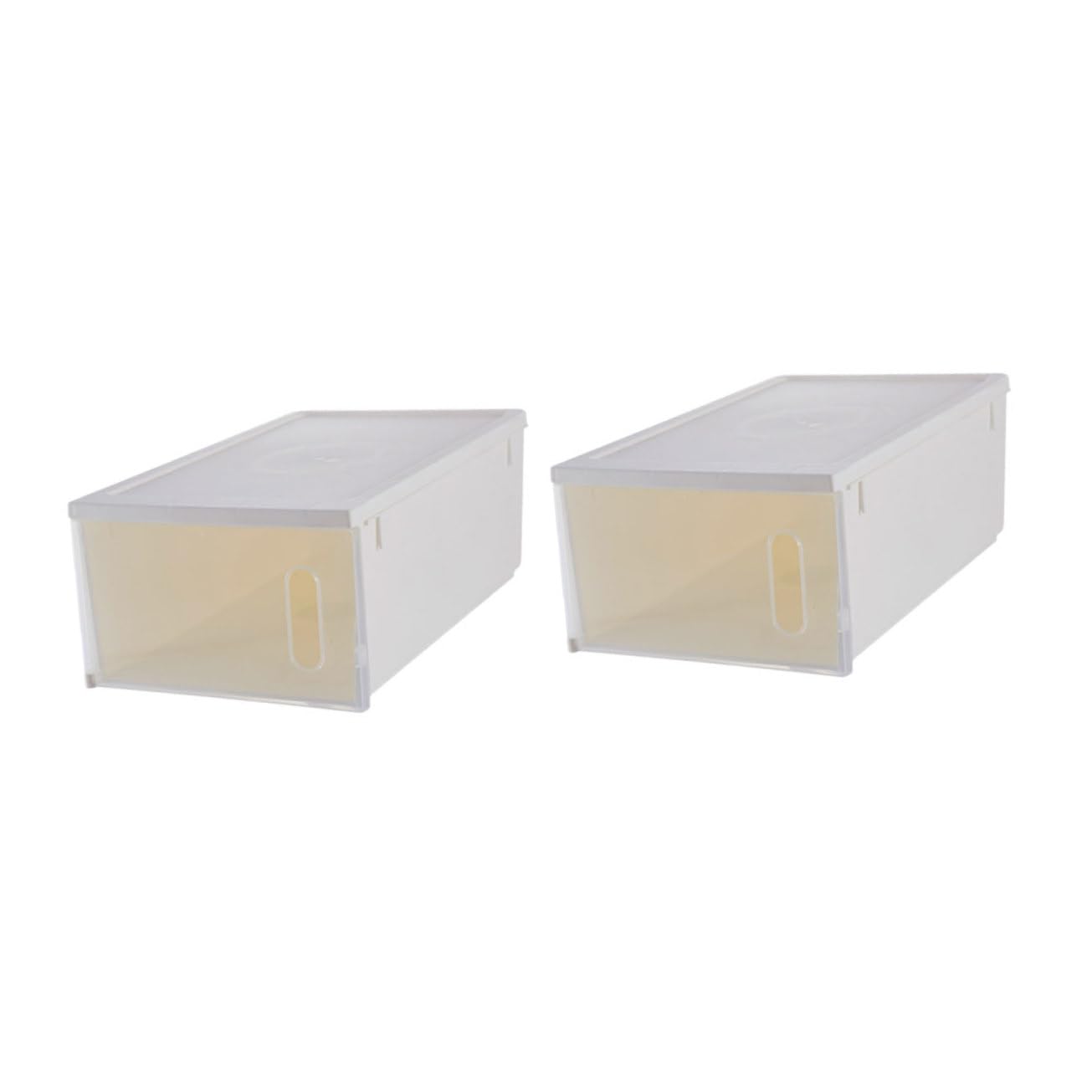 Ciieeo 2Pcs Transparent Shoes Box Plastic Storage Case for Organizing Footwear Socks and Items Capacity Simple Design for Home and Office Use