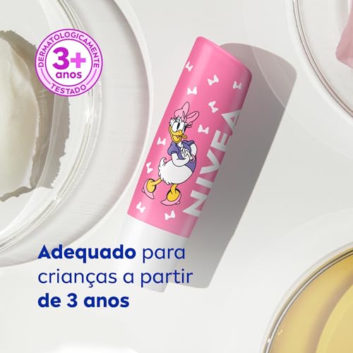 NIVEA Hidratante Labial Soft Rosé 4,8g - Ed. Limitada Margarida - Disney® Mickey e Amigos.