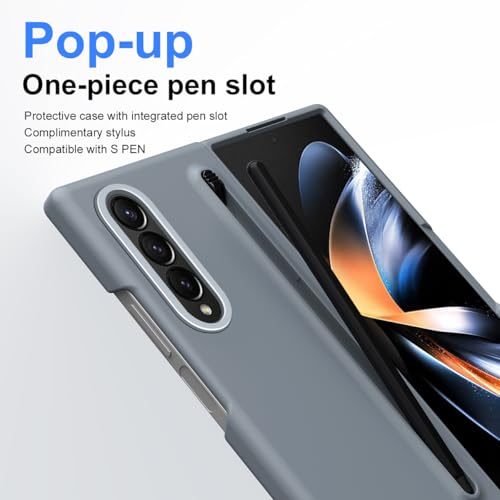 Coque Samsung Z Fold 4 rigide fine avec protège-écran et étui stylet gris - 3
