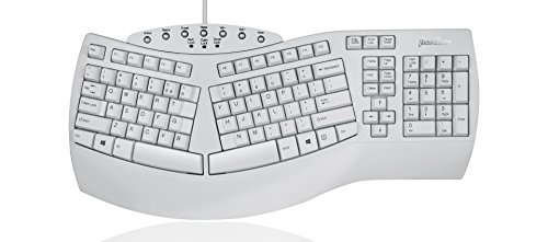 Perixx PERIBOARD-512W Periboard-512 Ergonomic Split Keyboard - Natural Ergonomic Design - White - Bulky Size 19.09"X9.29"X1.73", US English Layout by Perixx - Used condition - US$35.99