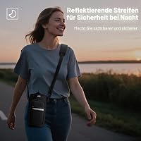 Nuovoware Wasserflasche Tragetasche, 750ml Flasche Pouch Holder, verstellbare Schulter Hand Strap 2 Pocket Sling Neopren Sleeve Sport Zubehör für Wandern Reisen - Schwarz – Ansicht 9