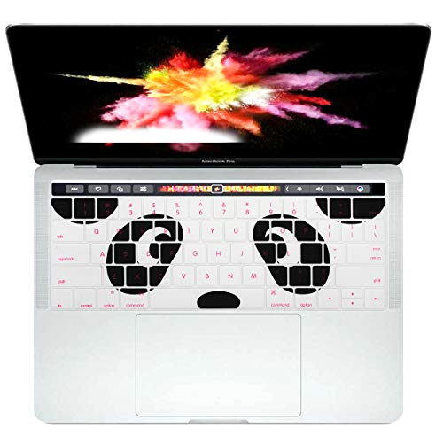 HRH 2 in 1 Cute Panda Laptop Body Shell PC Hard Case Cover and Matching Silicone Keyboard Cover for MacBook New Pro 15 with Touch bar A1707 A1990(2018 2017 2016 Release)