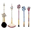Makeup Brush 5pcs Set With Pouch, Magical Girl Platinum Gold Cardcaptor Sakura Cosmetic Brushes With Cute Pink Bag (Creative Marvel)
