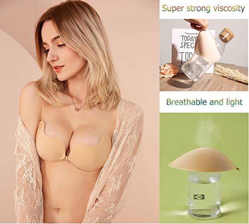 Strapless Sticky Bra Invisible Lift Up Adhesive Push Up Bra Backless Bra For Womens 2 Pairs Reusable #TOP1