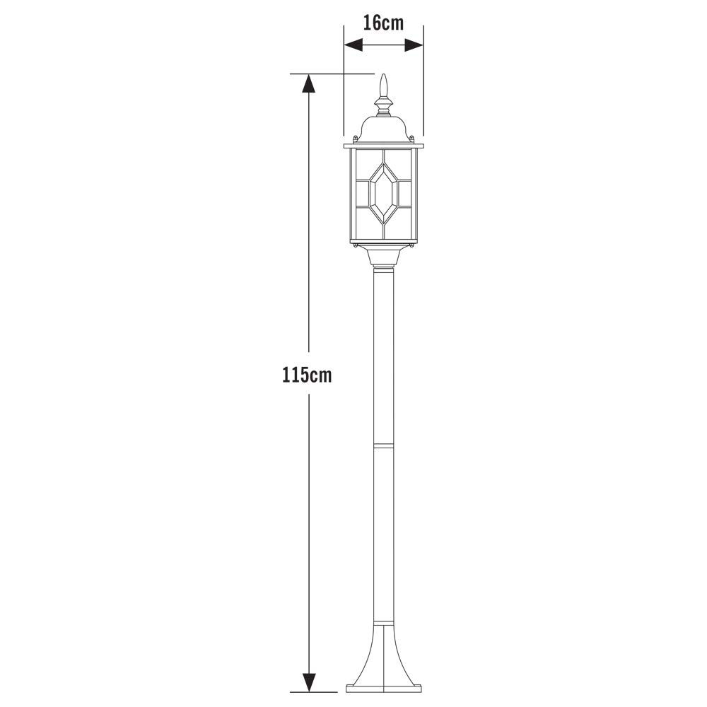 Konstsmide Milano 7245 Wegeleuchte (B: 16cm T: 16cm H: 105cm, 1x75W, IP43) schwarz/silber