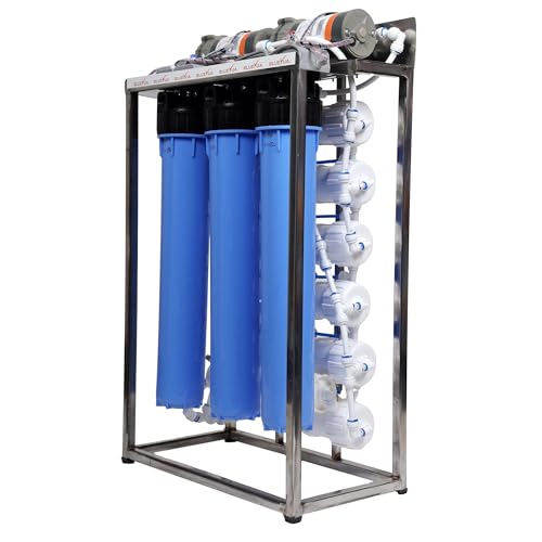 Image of Bluevua 100 LPH Commercial RO Water Purifier with Double Pump Purification Stainless Steel, With TDS Adjuster, Blue