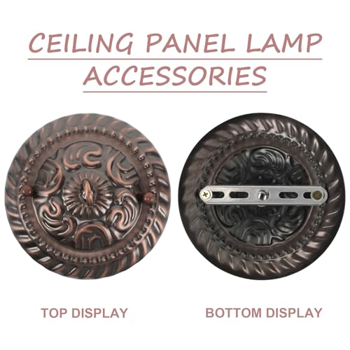 Rosace de suspension avec crochet support en fer cache-luminaire de plafond - 5