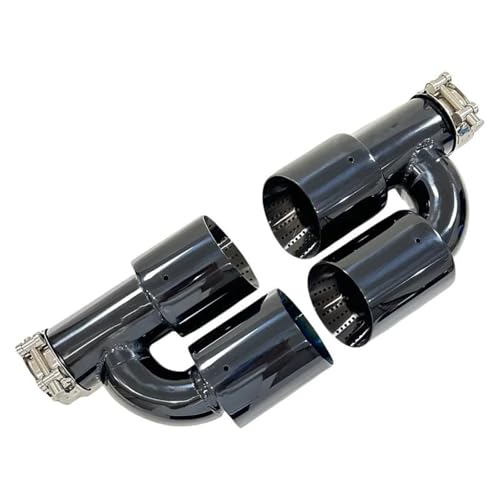Tubo de escape de 63mm a 101mm con terminal cuádruple negro para coche modificado